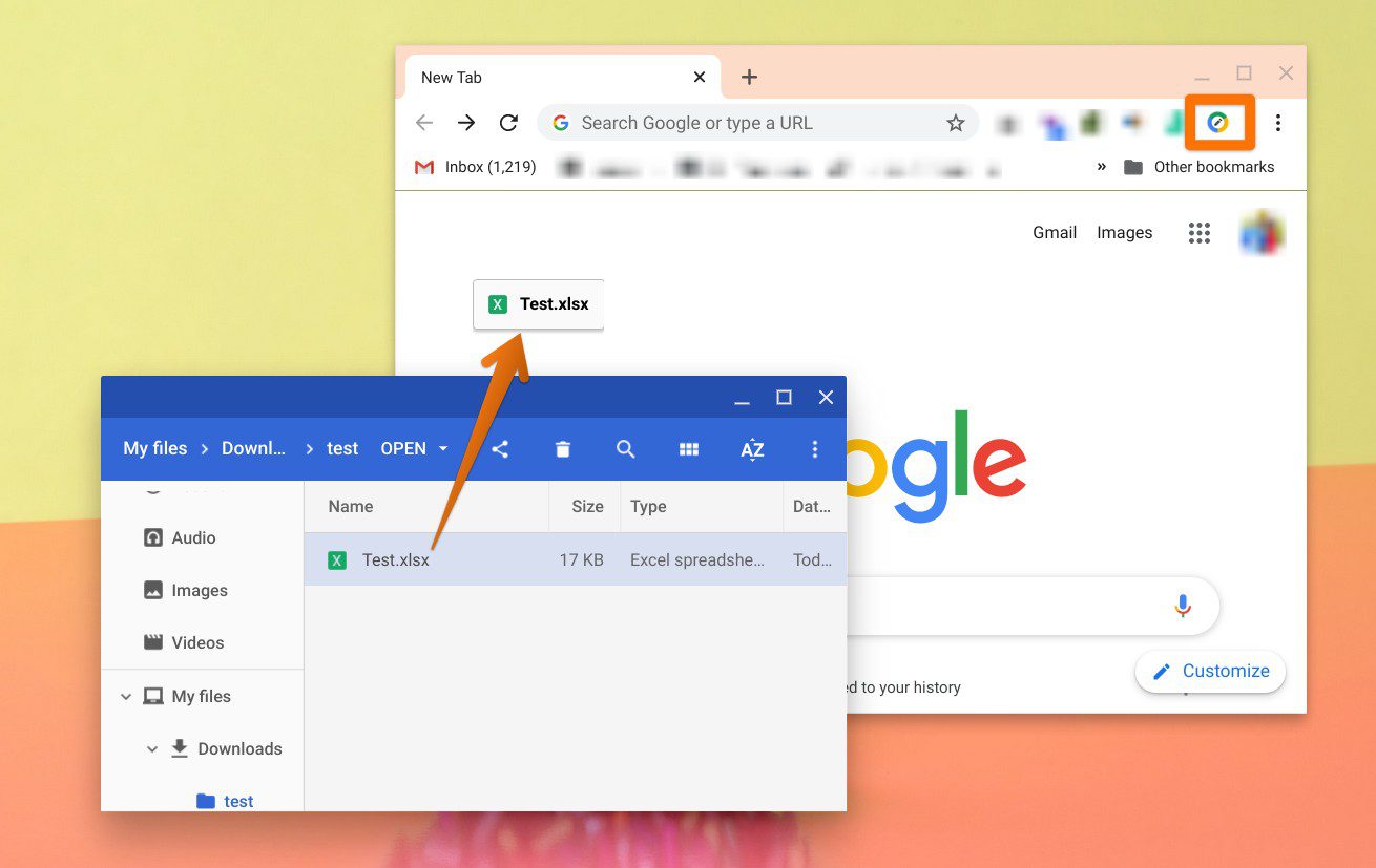 Arrastra y suelta los archivos de Office en Chrome